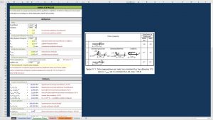 3ο στιγμιότυπο από το Excel για τον υπολογισμό των μηκών αγκυρώσεων, αναμονών και ενώσεων