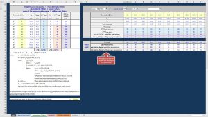 4ο στιγμιότυπο από το Excel για τον υπολογισμό των μηκών αγκυρώσεων, αναμονών και ενώσεων